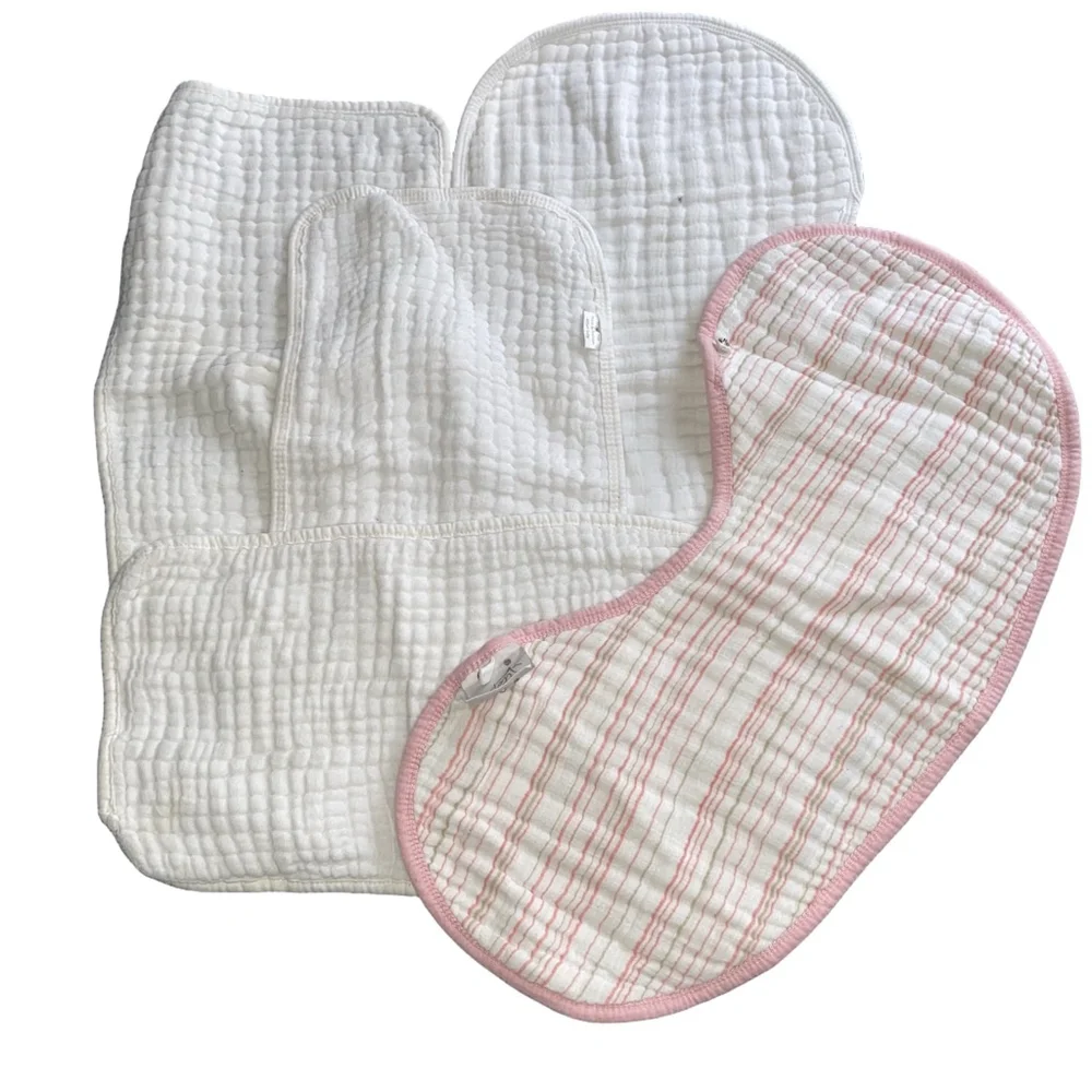 Lot of 5 Organic Cotton Burp Cloths Aden + Anais, Green Sprouts etc.